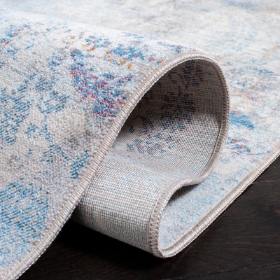 Vintage Persian Blue Synthetic 4' x 6' Area Rug