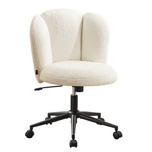 Furniliving Armless Home Office Desk Chair, Upholstered Vanity Chair, Comfortable Boucle for Bedroom/Dressing Room/Home Office - 1 of 4