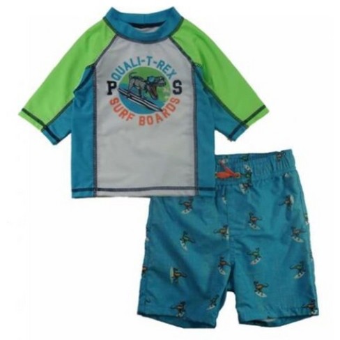 Short Garçon P.S. Aeropostale Vert à Carreaux - Taille 7 - Occasion
