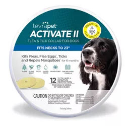 Tevra Pet Activate II Flea and Tick Collar for Dogs - 12 Months - 2ct