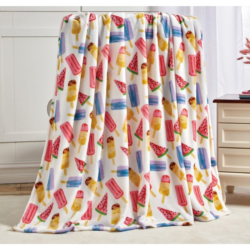 Extra Cozy and Comfy Microplush Throw Blanket (50" x 60") Popsicle, 1 of 4