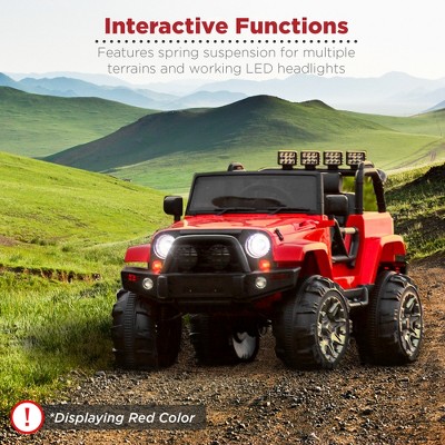 Green 12V Kids Ride-On Truck with Remote Control and LED Lights