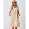 Allegra K Women's Casual Button Up Short Sleeve Midi Shirt Dress with Belt - 3 of 4