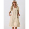 Allegra K Women's Casual Button Up Short Sleeve Midi Shirt Dress with Belt - image 3 of 4