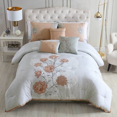 7pc Queen Bridget Comforter Set Pink - Riverbrook Home