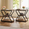3-Tier End Side Table, Small Industrial Side Table with Storage Shelves for Living Room, Wood Accent Bedside Nightstand with Metal Frame - 2 of 4