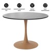LeisureMod Bristol 35" Round Dining Table with Sintered Stone Top and Natural Wood Steel Pedestal Base for Modern Kitchen and Dining Room - 3 of 4