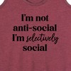 Women's - Instant Message - Not Anti Social Selectively Social Graphic Racerback Tank - 2 of 4