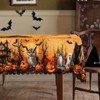 Halloween Tablecloth, Witch Castle Ghost Decorative Table Cloth, Holiday Fabric Table Cover for Party Picnic Dinner Decor - 3 of 4