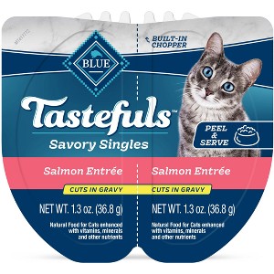 Blue Buffalo Tastefuls Savory Singles Salmon Entree Cuts in Gravy Adult Wet Cat Food - 2.6oz - 1 of 4