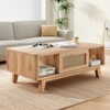 FURNIinspire Coffee Tables Modern Rectangular Living Room Table, Wooden Coffee Table With Rattan Drawer For Home Office, Beige, 23.6"*43.7"*15.7" - 2 of 4