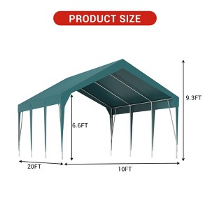 10/12/13 X 20ft Heavy Duty Carport Outdoor Car Canopy Waterproof Party Tent All-Season Portable Garage Gazebo Shelter - 1 of 4