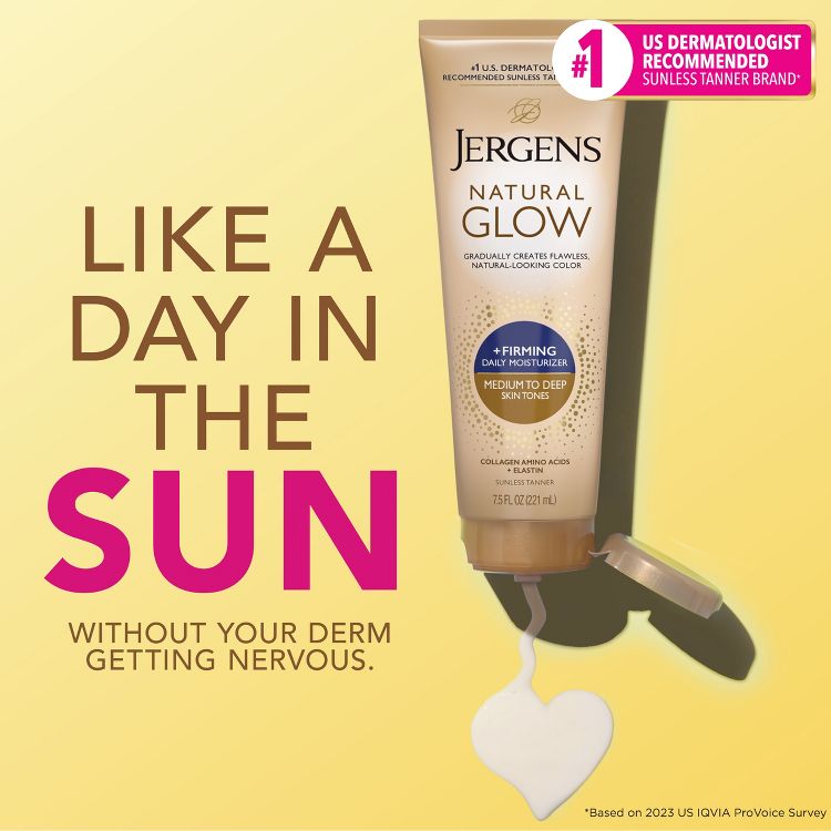 Jergens Natural Glow Firming Daily Moisturizer Self Tanner Body Lotion - 7.5 fl oz, 4 of 12