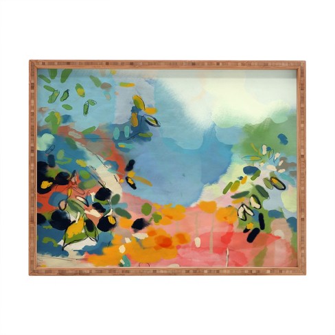 lunetricotee garden with sea view and olive tree Rectangular Bamboo Tray - Deny Designs - image 1 of 2