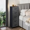 5-Drawer Tall Fabric Dresser with Wood Top, Storage Organizer Chest for Bedroom, Closet, Hallway, Sturdy Steel Frame - 2 of 4