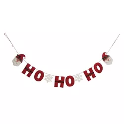 Transpac Polyester 61.81 in. Multicolored Christmas HO HO HO Banner
