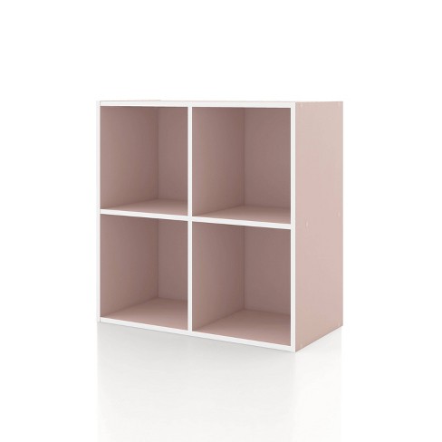 24/7 Shop At Home 23.7" Silkpath Modern 4 Cube Stackable and Modular Bookcase Light Pink - image 1 of 4