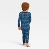 Toddler Hanukkah Ribbed Long Sleeve Shirt and Pants Holiday Matching Family Pajama Set - Wondershop™ Blue - 2 of 4