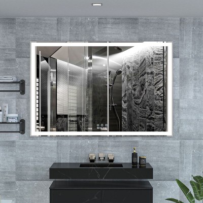 Oversized Smart Mirror,Bathroom Mirrors With Lights,LED Mirrors With 3 Color Modes,Vanity Mirror With Lights,Full Length Mirror-The Pop Home