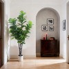 Artificial Fiddle Leaf Fig Tree Potted- Faux Ficus Lyrata Trees Fake Fig Silk Tree in Pot, Indoor Outdoor Tall Artificial Plants Potted - 4 of 4