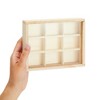 Bright Creations 2 Pack Wooden Storage Tray Box with Lid, 9 Compartments Storage Organizer for Jewelry, 6.75 x 1.4 x 5.1 inches - 4 of 4