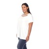 Plus Size Crisscross Neck Short Sleeve Top - White Mark - 2 of 4