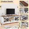 Farmhouse TV Stand with Sliding Barn Doors, TV Cabinet with Storage Shelf, Entertainment Center for 65" TV - 2 of 4