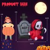 Costway 5ft Inflatable Halloween Ghost Holding Sickle & Tombstone Blow up Yard Decor - 3 of 4