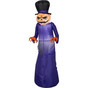 Gemmy Airblown Inflatable Pumpkin Reaper w/Top Hat, 5 ft Tall, Purple - 1 of 3