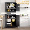 72" Traditional Freestanding Kitchen Pantry Cabinet Cupboard with Doors and 3 Adjustable Shelves - 4 of 4