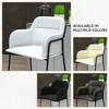 LeisureMod Axis Modern Bar Stool – Upholstered Bar Height Chairs with Footrest and Stainless Steel Base for Kitchen Island, Pub, or Home Bar Set of 2 - 4 of 4