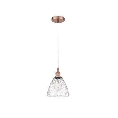 Edison Dome - 1 Light Cord Hung Mini Pendant In Industrial Style-10.25 Inches Tall and 7.5 Inches Wide
