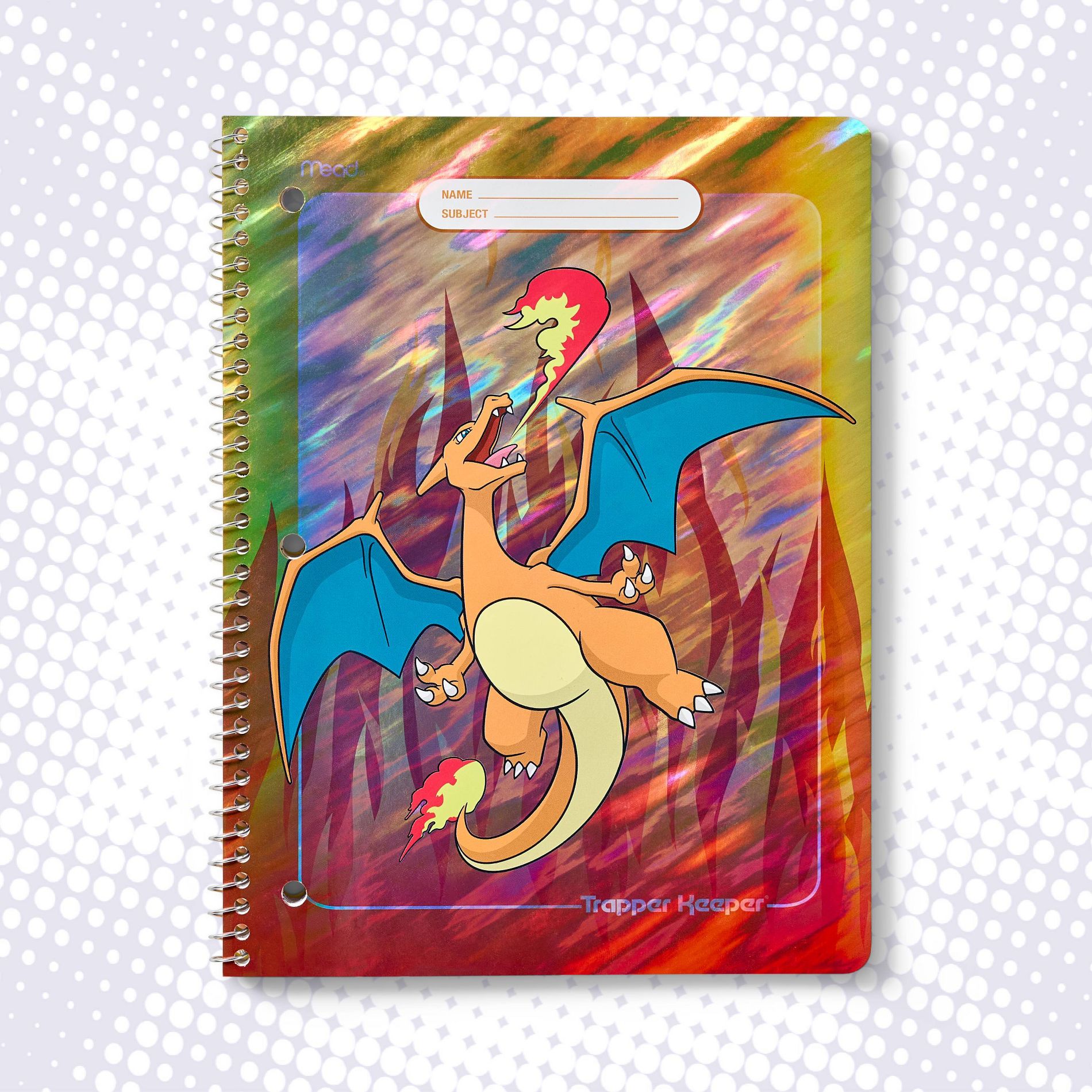 Mead 8"x10.5" College Ruled Pokémon Trapper Keeper Charizard Notebook 80 Pages - Pokémon x Target