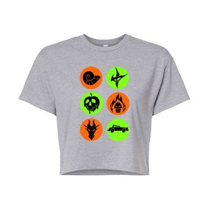 Women's - Disney Villains - Villian Symbols Cropped Graphic T-Shirt - 1 of 4