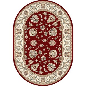 Ancient Garden 57365 Red/Ivory 6.7X9.6 Ov Oval - 1 of 4