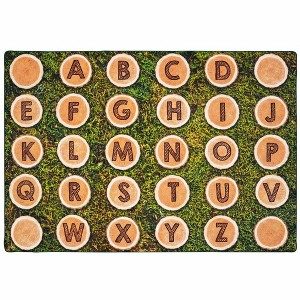 Carpets for Kids Pixel Perfect Alphabet Tree Rounds Seating Learning Rug, Rectangle Green 6'X9' - 1 of 4