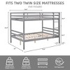 MAYEERTY Full over Full Bunk Bed with Ladder, Wooden Bed Frame with High Guardrail and Ladder for Kids, No Box Spring Needed, Grey - 4 of 4