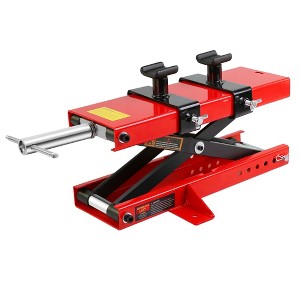 1100 LBS Motorcycle Lift Scissor Jack with Dolly & Hand Crank, Height Adjustable Center Stand for ATVs, Dirt Bikes - 1 of 4