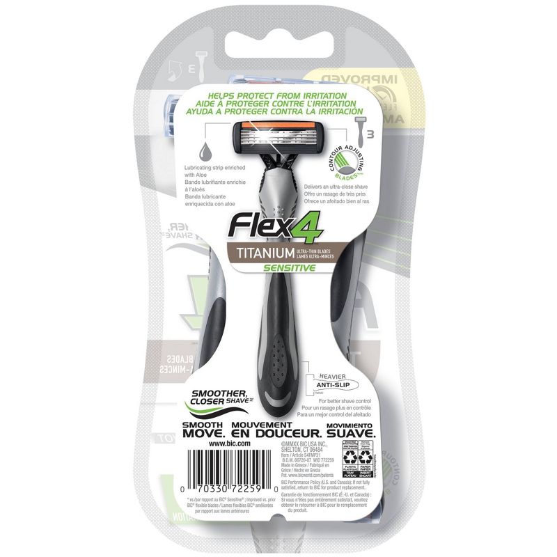 BiC Flex4 Titanium Sensitive Men&#39;s Disposable Razors - 3ct, 6 of 9