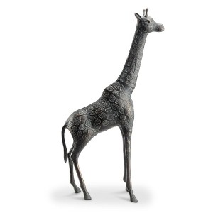SPI Home Giraffe Decor – 25.5" Cast Iron Wildlife Sculpture with Rustic Finish for Indoor or Garden Display - 1 of 3