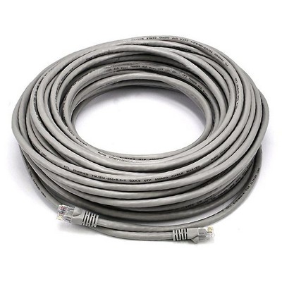 Monoprice Cat5e Ethernet Patch Cable - 75 Feet - Gray | Network Internet Cord - RJ45, Stranded, 350Mhz, UTP, Pure Bare Copper Wire, 24AWG