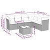vidaXL Patio Sofa Set with Cushions Outdoor Furniture 6 Piece Poly Rattan - Black and Cream With Table - 3 of 4
