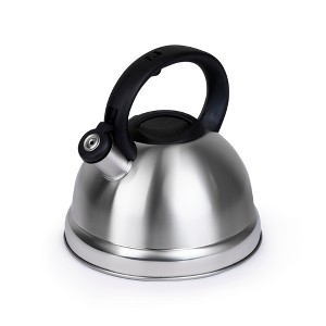 Luminuxe 3 QT Whistling Tea Kettle, Stainless Steel Stove Top Kettle with Cool-Touch Handle, Durable, Fast Boil Tea Pot for Gas or Electric Stove - 1 of 4