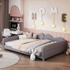 Okak Twin/Full Modern Platform Bed Frame with Cloud-Shaped Backrest,Upholstered Daybed Sofa Bed for Bedroom,Kids Room - 2 of 4