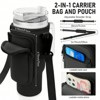 BABYYER Water Bottle Carrier Bag with Phone Pocket for Stanley 40oz Tumbler Neoprene Water Bottle Holder Pouch - 3 of 4
