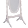59.25inTall Standing Wooden Floor Mirror with White finish, Oval Shape - 2 of 4