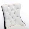 Kumasinova Modern PU & Velvet Upholstered Dining Chairs, Set of 2 High-end Tufted Solid Wood Frame Kitchen Chairs with Decorative Nailhead Trim - 2 of 4