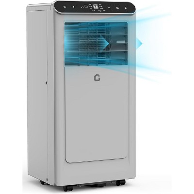 10000 BTU Portable Air Conditioner (6,000 BTU DOE), 3-In-1 Cooling, Dehumidifier, Fan for Rooms Up to 450 Sq.Ft, Remote Control, Window Kit, Grey