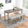 4 Piece Bar Table Set with Power Outlet,Bar Table and Chairs Set,Dining Table Set,Industrial Breakfast Table Set-Maison Boucle - 3 of 4