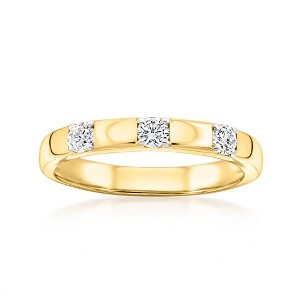 Ross-Simons 0.25 ct. t.w. Lab-Grown Diamond 3-Stone Ring in 18kt Gold Over Sterling - 1 of 4